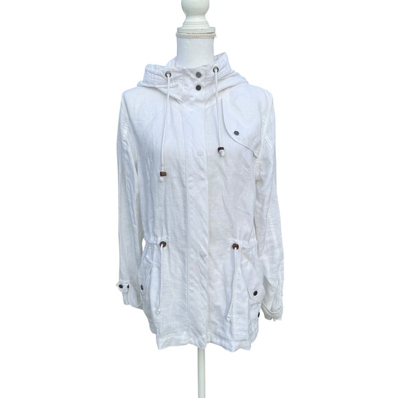 Tommy Bahama Relax Linen Blend Hooded Anorak Utility Jacket‎ Medium - Picture 15 of 16